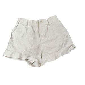Showpo Cream Corduroy Ruffle Hem Shorts
